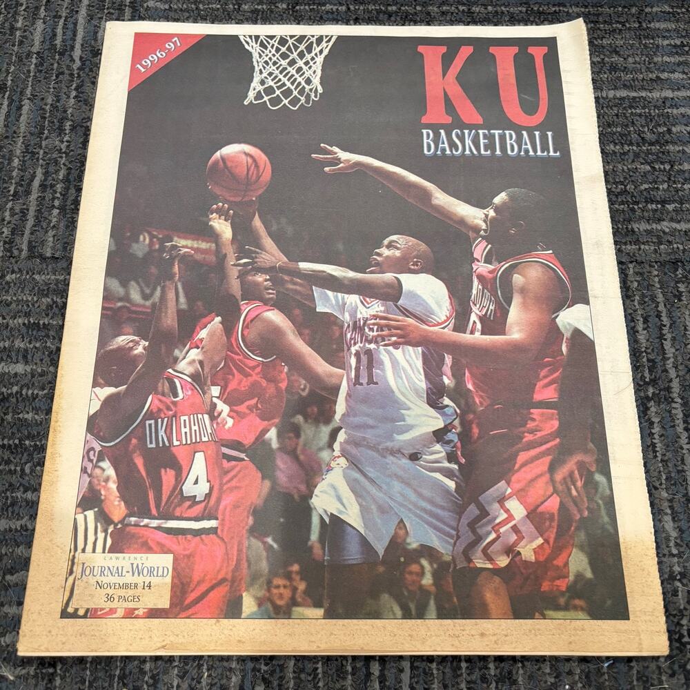 VTG Kansas Jayhawks Basketball Lawrence Journal World Nov. 14 1996-97 36pgs.